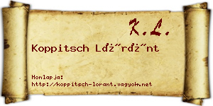 Koppitsch Lóránt névjegykártya